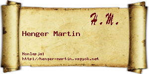 Henger Martin névjegykártya