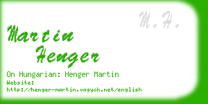 martin henger business card